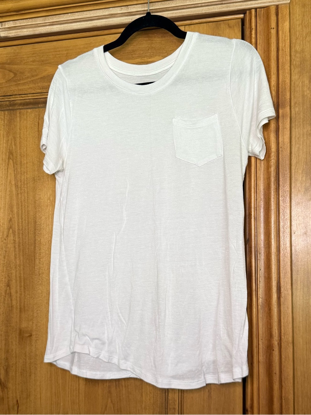 Albion White Pocket Tee Size Small | Super Soft Rayon Blend Basic T-Shirt